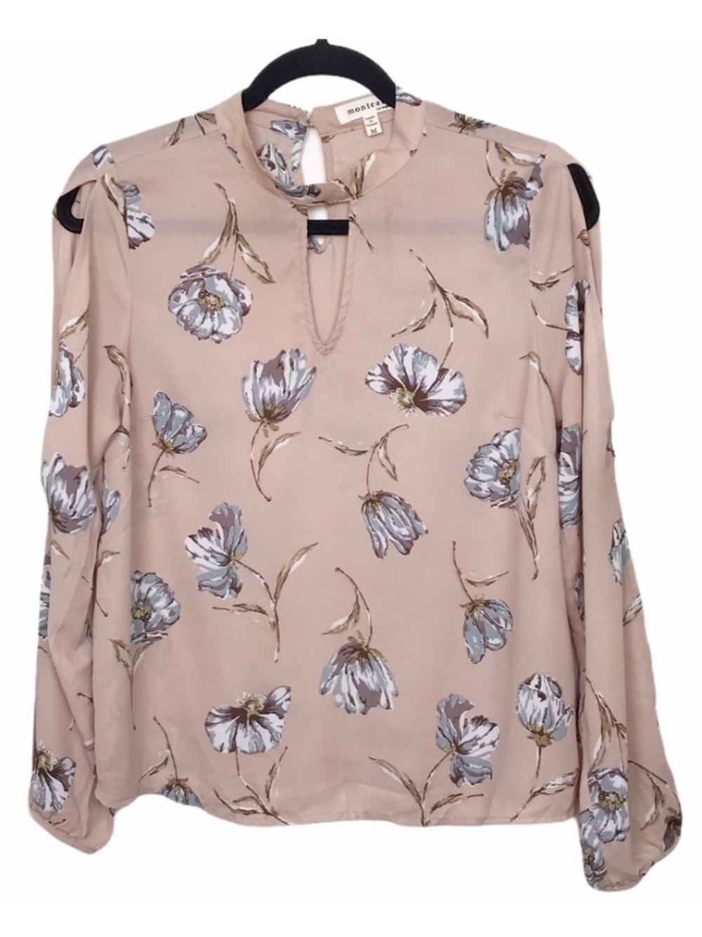 Monteau Los Angeles Floral Cold Shoulder Blouse